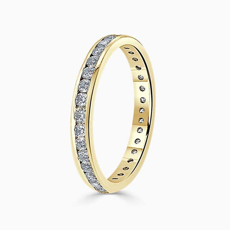 Bespoke Handmade Jewellery | 18ct Yellow Gold 2.25mm Round Brilliant Channel Set Full Eternity Ring