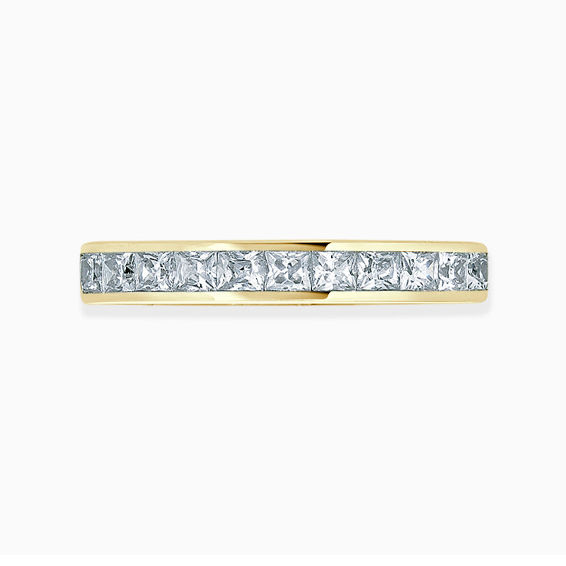 Bespoke Handmade Jewellery | 18ct Yellow Gold 2.75mm Princess Cut Channel Set Full Eternity Ring