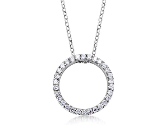 Bespoke Handmade Jewellery | 18ct White Gold Circle of Life Diamond pendant 0.40ct