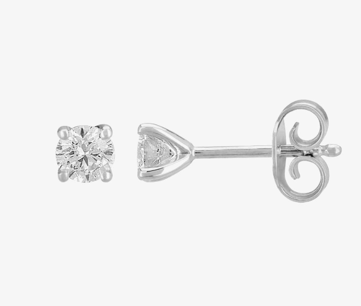 Bespoke Handmade Jewellery | 18ct White Gold diamond stud earrings 0.20ct