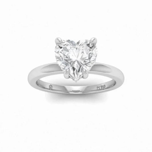 CERTIFIED PLATINUM HEART DIAMOND HIDDEN HALO ENGAGEMENT RING 1.00ct