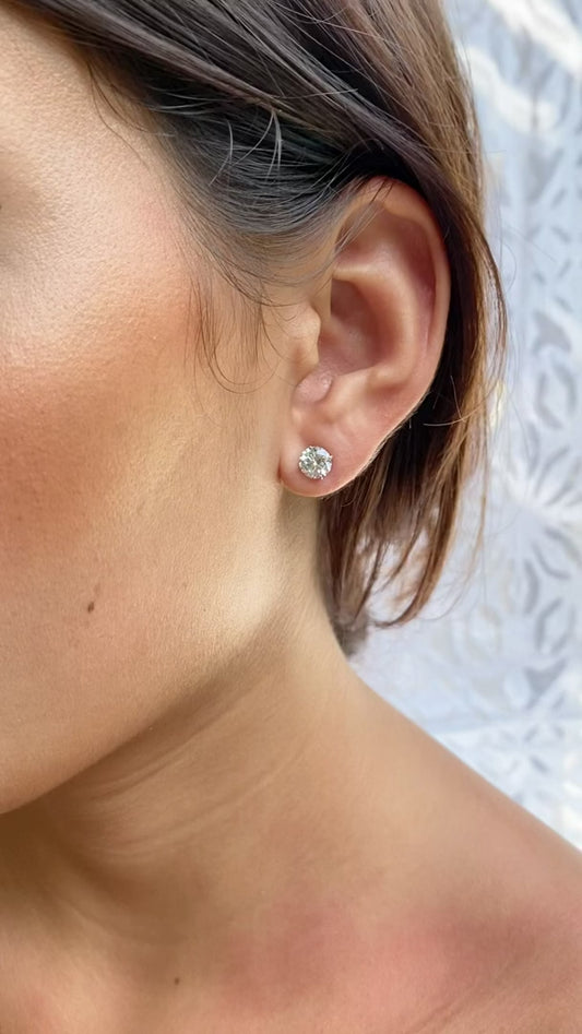 CARAT LONDON ETERNAL FOUR PRONG STUDS WHITE GOLD 1.50ct Total weight