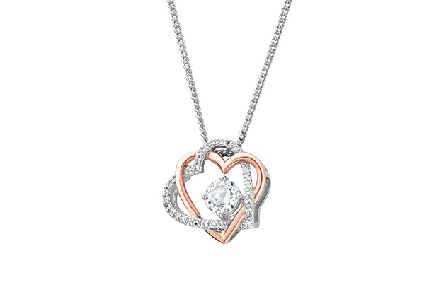 Clogau Always in my Heart White Topaz Pendant