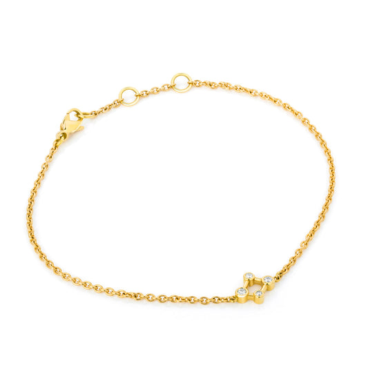 Alexander Davis 18ct Yellow Gold Atomic Micro Diamond Bracelet