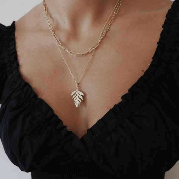 Catherine Zoraida GOLD LEAF NECKLACE