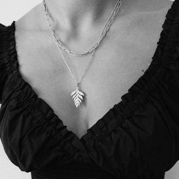 Catherine Zoraida SILVER FERN DROP PENDANT