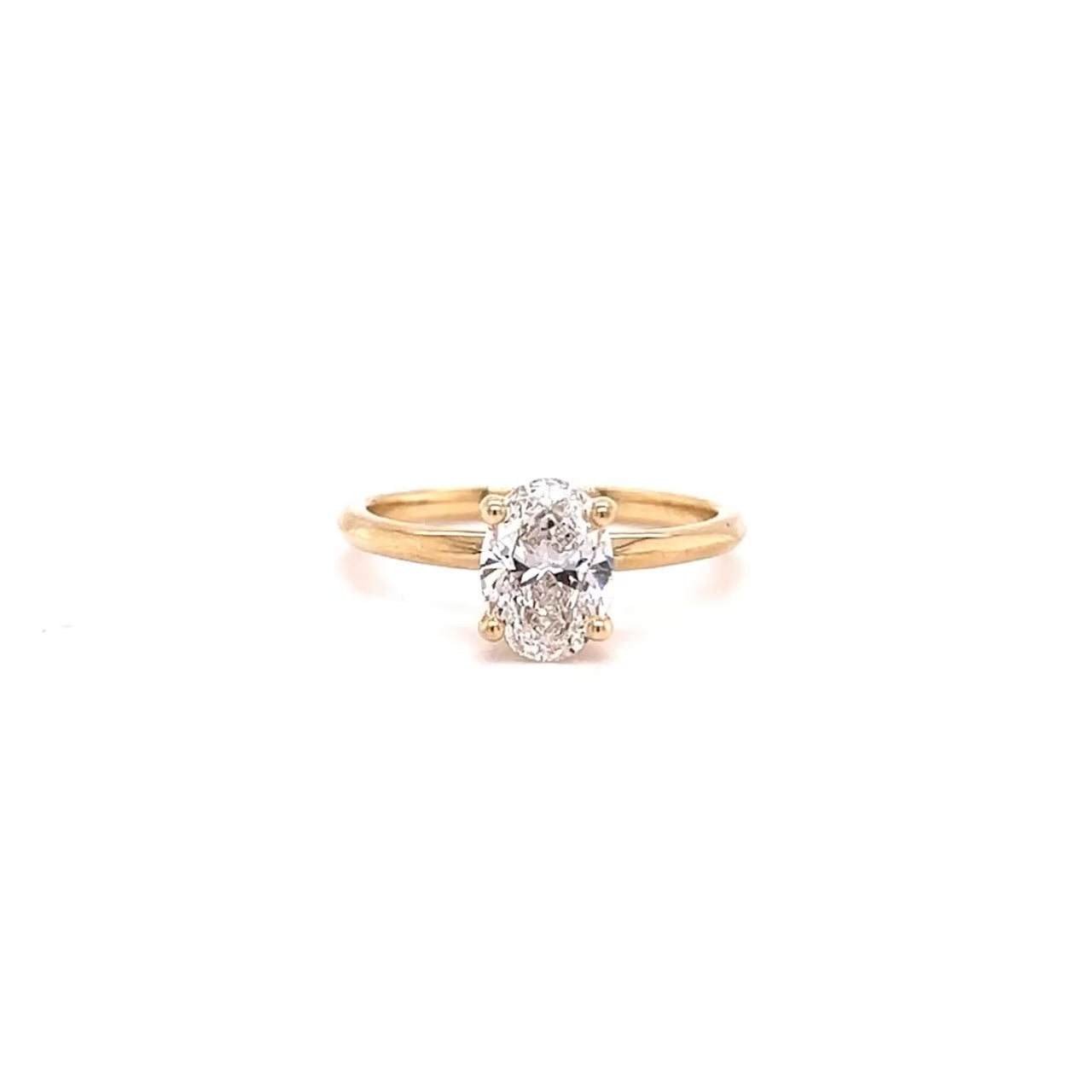 CERTIFIED 18ct YELLOW GOLD LAB GROWN DIAMOND OVAL CUT ENGAGEMENT RING WITH HIDDEN HALO 1.00ct