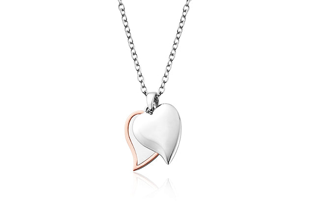 Clogau Cwtch Double Heart Drop Pendant