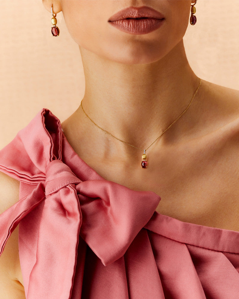 Nanis - 18ct Gold DANCING PINK TOURMALINES NECKLACE