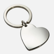 Load image into Gallery viewer, Heart Shaped Keyring In Polished Sterling Silver
