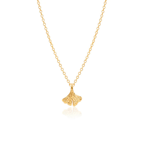 Catherine Zoraida MINI GINKGO LEAF PENDANT GOLD