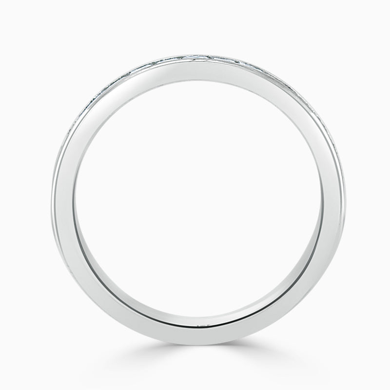 Platinum 3.25mm Princess Cut Channel Set Half Eternity Ring