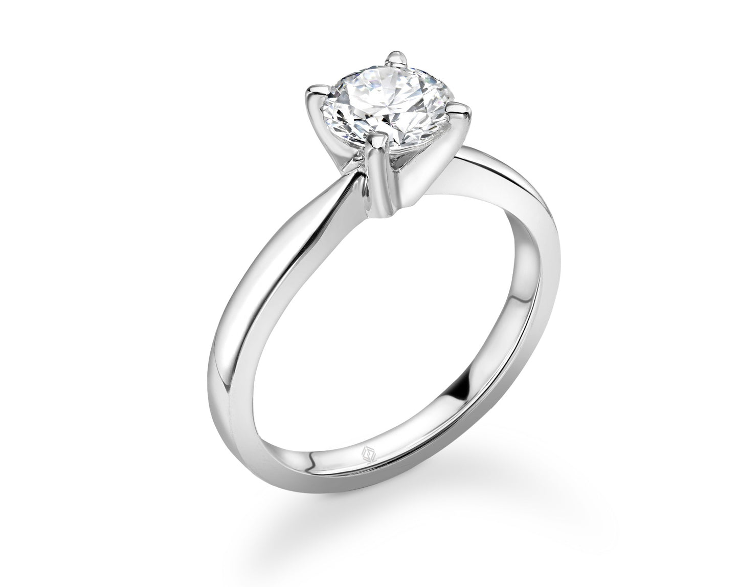 Platinum Brilliant Cut 1ct Moissanite Tiffany style ring