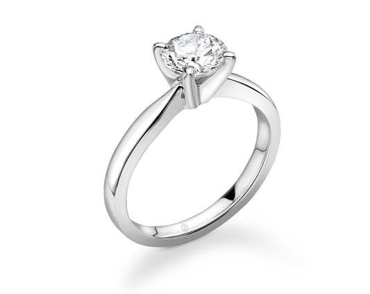 Platinum Brilliant Cut 1ct Moissanite Tiffany style ring