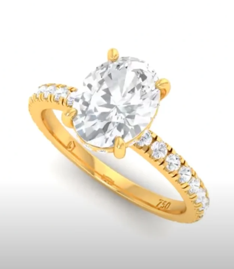 CERTIFIED 18ct GOLD OVAL DIAMOND HIDDEN HALO AND DIAMOND BAND ENGAGEMENT RING 1.25ct