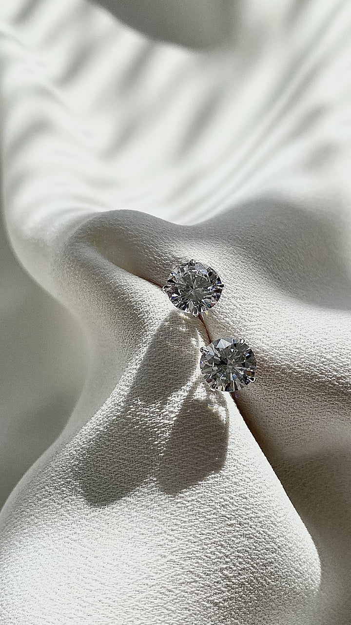 CARAT LONDON ETERNAL FOUR PRONG STUDS WHITE GOLD 4.00ct Total weight