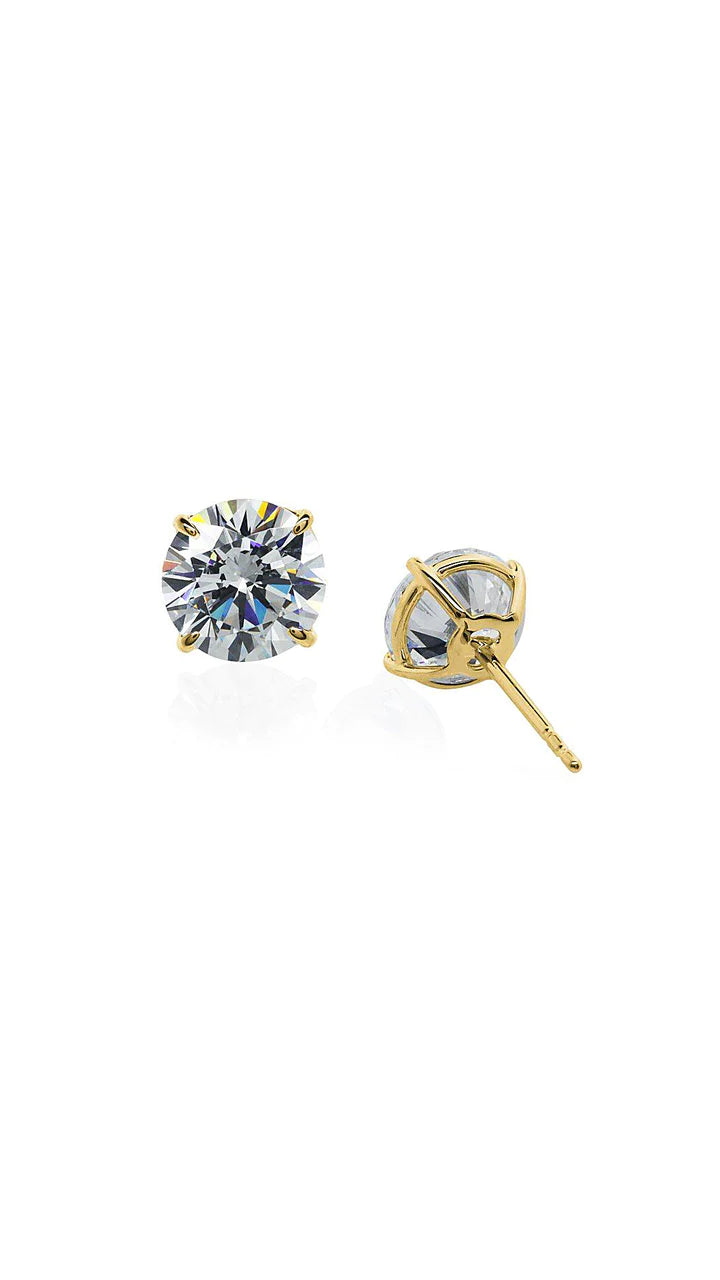 CARAT LONDON ETERNAL FOUR PRONG STUDS YELLOW GOLD 4.00ct Total weight