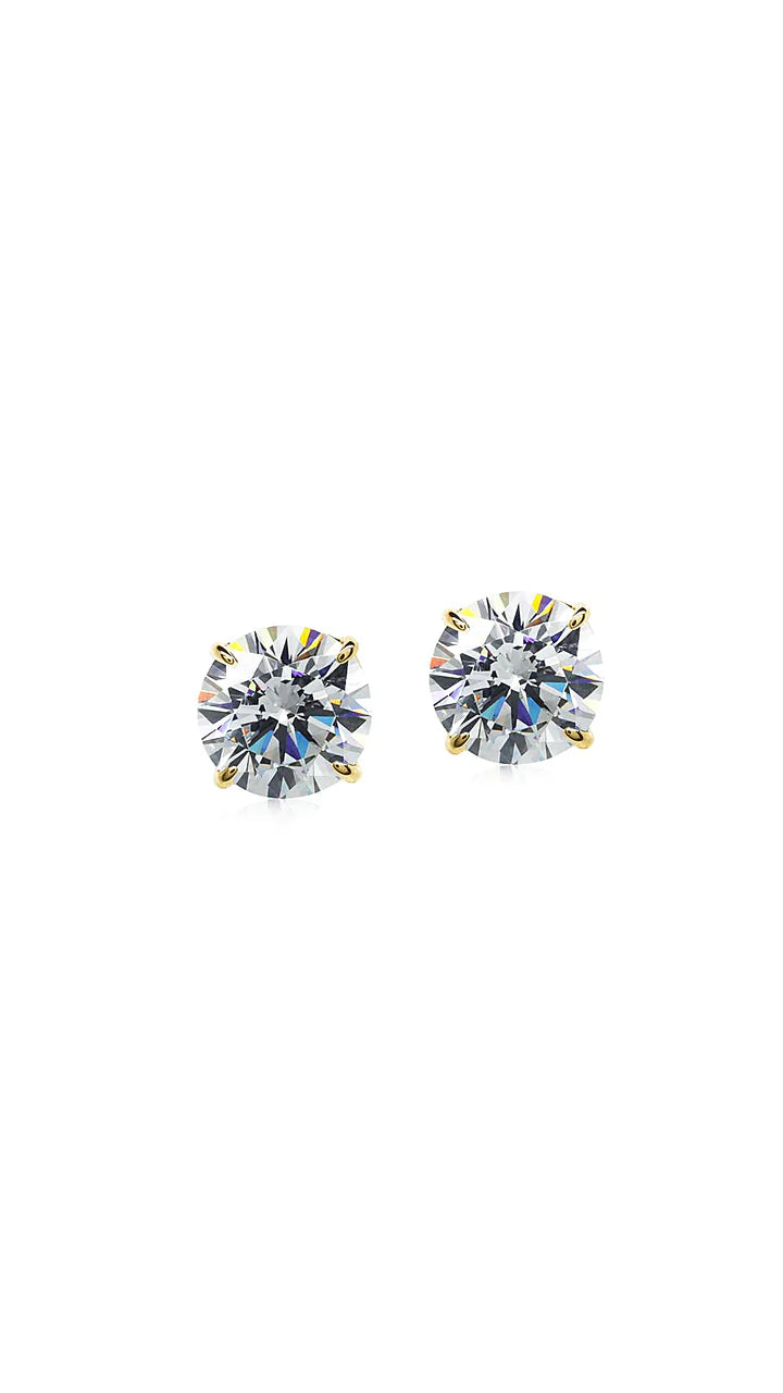 CARAT LONDON ETERNAL FOUR PRONG STUDS YELLOW GOLD 4.00ct Total weight