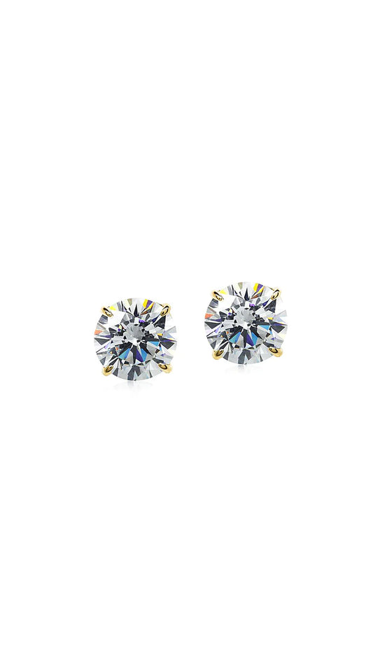 CARAT LONDON ETERNAL FOUR PRONG STUDS YELLOW GOLD 4.00ct Total weight