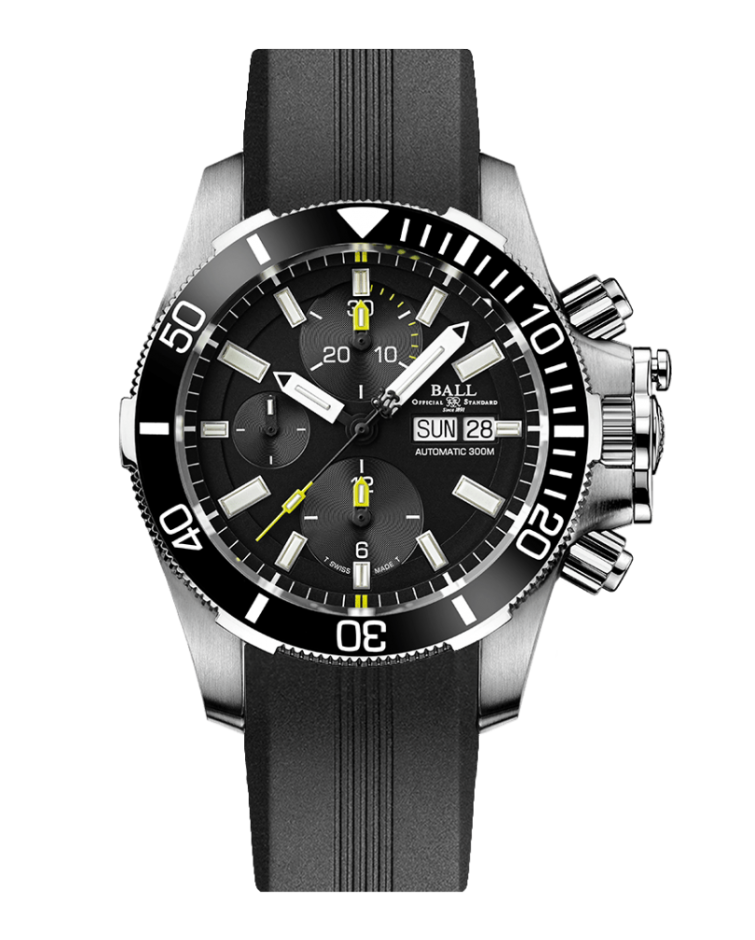 Engineer Hydrocarbon | Submarine Warefare Ceramic Chronograph | Steel Bracelet | DC2276A-R-BK | Ball Watches for sale by Hooper Bolton UK
