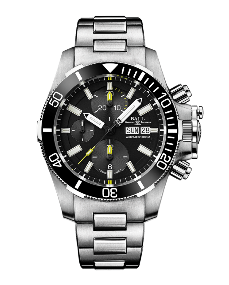Engineer Hydrocarbon | Submarine Warefare Ceramic Chronograph | Steel Bracelet | DC2276A-S-BK | Ball Watches for sale by Hooper Bolton UK