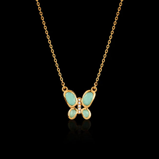 Catherine Zoraida CHRYSOPRASE POLKI BUTTERFLY PENDANT