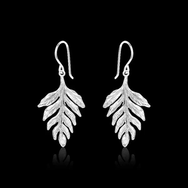 Catherine Zoraida SILVER FERN DROP EARRINGS