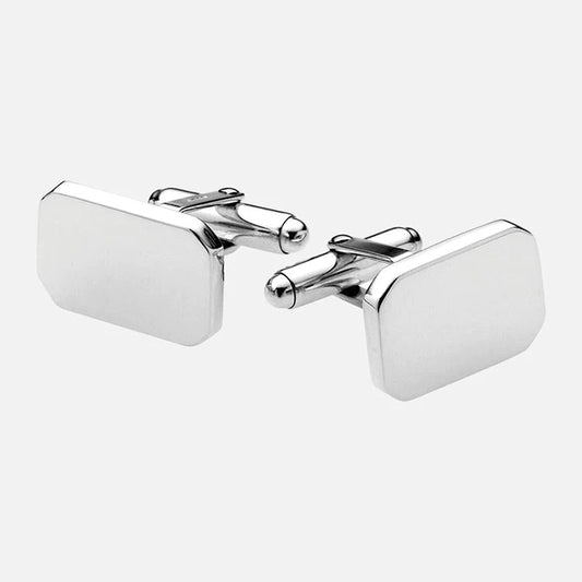 Carrs Plain Sterling Silver Rectangular Cufflinks