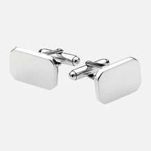 Load image into Gallery viewer, Carrs Plain Sterling Silver Rectangular Cufflinks
