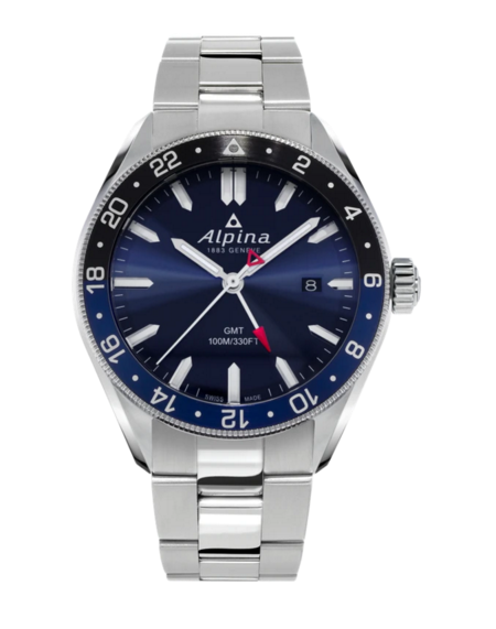 Alpina Watches | ALPINER QUARTZ GMT  NAVY BLUE / BRACELET SKU: AL-247NB4E6B | Hooper Bolton