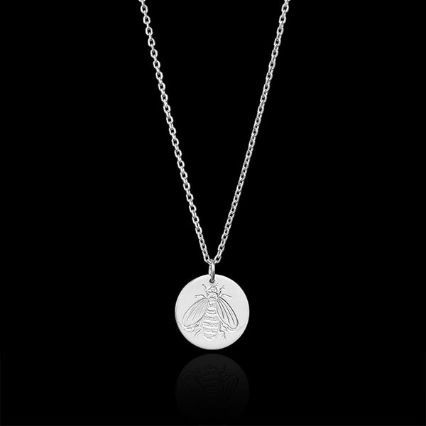 Catherine Zoraida SILVER HONEYBEE DISC NECKLACE