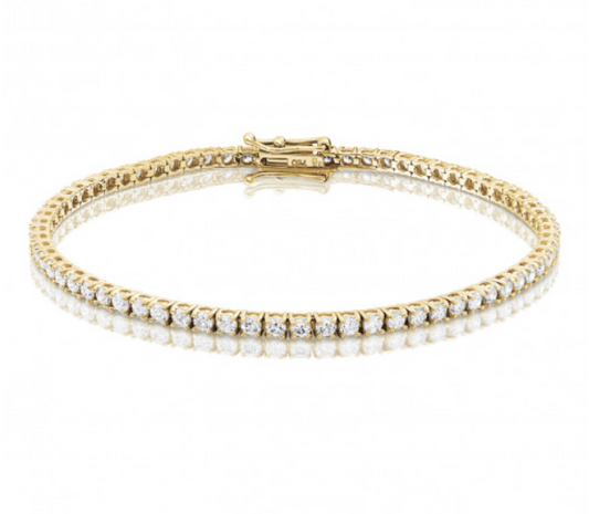 Bespoke Handmade Jewellery | 18ct Yellow Gold Diamond Tennis Bracelet 3ct G/H SI