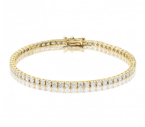 Bespoke Handmade Jewellery | 18ct Yellow Gold Diamond Tennis Bracelet 4ct G/H SI