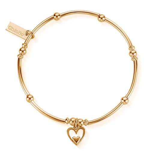Chlobo | Mini Noodle Ball Heart In Heart Gold Bracelet | GBMNB1092 | Hooper Bolton