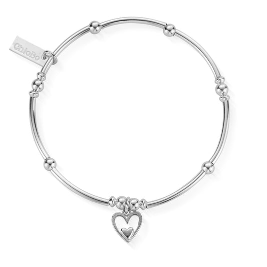 Chlobo | Mini Noodle Ball Heart In Heart Silver Bracelet | SBMNB732 | Hooper Bolton UK