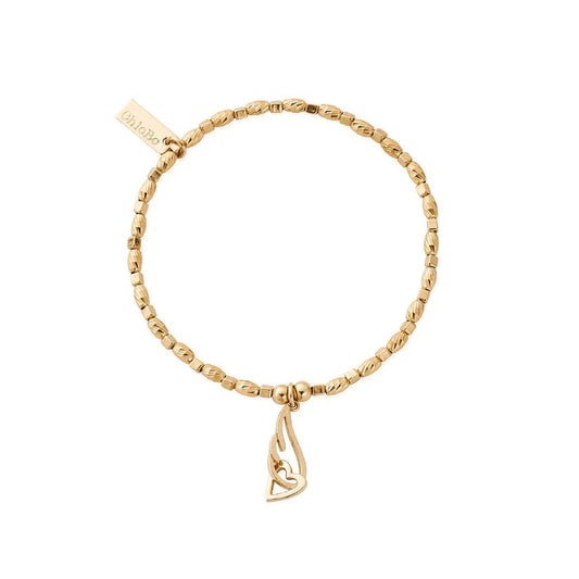 Chlobo | Soul Glow Interlocking Heart & Angel Wing Gold Bracelet  | GBCFR3239 | Hooper Bolton