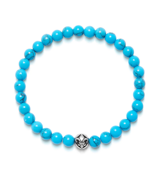 Nialaya Wristband with Turquoise and Silver