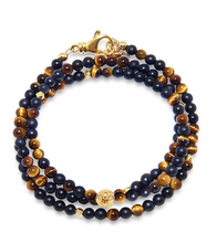 Load image into Gallery viewer, Nialaya The Mykonos Collection - Brown Tiger Eye, Matte Onyx, and Gold
