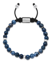 Load image into Gallery viewer, Nialaya Men&#39;s Beaded Bracelet With Blue Dumortierite And Silver
