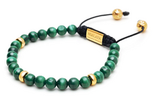 Load image into Gallery viewer, Nialaya Men&#39;s Beaded Bracelet with Malachite and Gold
