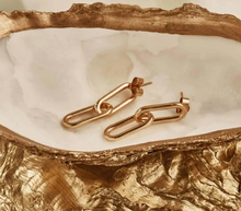 Load image into Gallery viewer, ChloBo Medium Two Link Earrings Gold Plated
