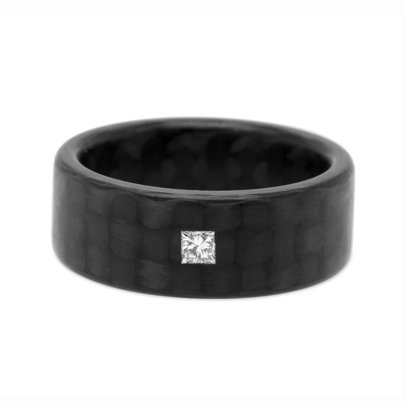 C6 CARBON PRINCESS DIAMOND RING 0.10ct