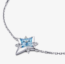 Load image into Gallery viewer, Fei Liu Star of Love Silver Kite Cut Blue Topaz Cubic Zirconia Bracelet
