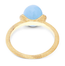Load image into Gallery viewer, Nanis - &quot;AZURE&quot; GOLD, DIAMONDS AND MILKY AQUAMARINE RING (SMALL)
