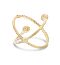 Load image into Gallery viewer, Nanis - &quot;ÉLITE&quot; GOLD AND DIAMONDS CRISS CROSS RING (SMALL)

