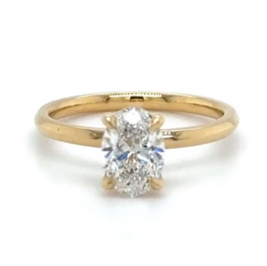 CERTIFIED 18ct GOLD OVAL DIAMOND ENGAGEMENT RING 0.90ct