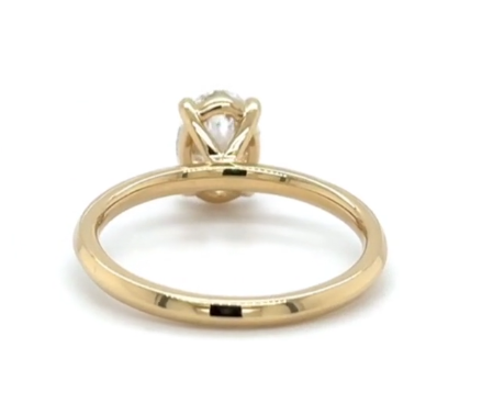 CERTIFIED 18ct GOLD OVAL DIAMOND ENGAGEMENT RING 1.00ct