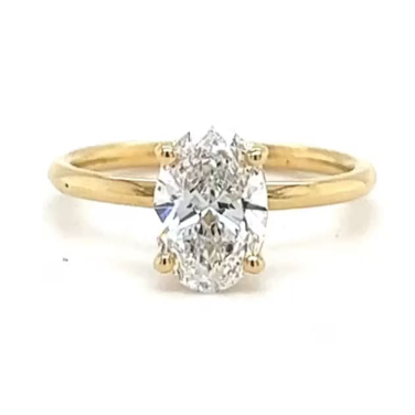 CERTIFIED 18ct GOLD OVAL DIAMOND ENGAGEMENT RING 1.20ct