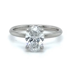 Load image into Gallery viewer, CERTIFIED PLATINUM OVAL DIAMOND HIDDEN HALO ENGAGEMENT RING 1.25ct
