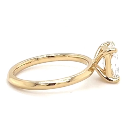 CERTIFIED 18ct YELLOW GOLD  LAB GROWN DIAMOND RADIANT CUT  ENGAGEMENT RING 1.00ct